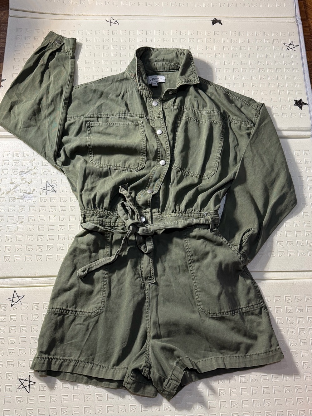 New Look Olive Green Utility Romper Jacket